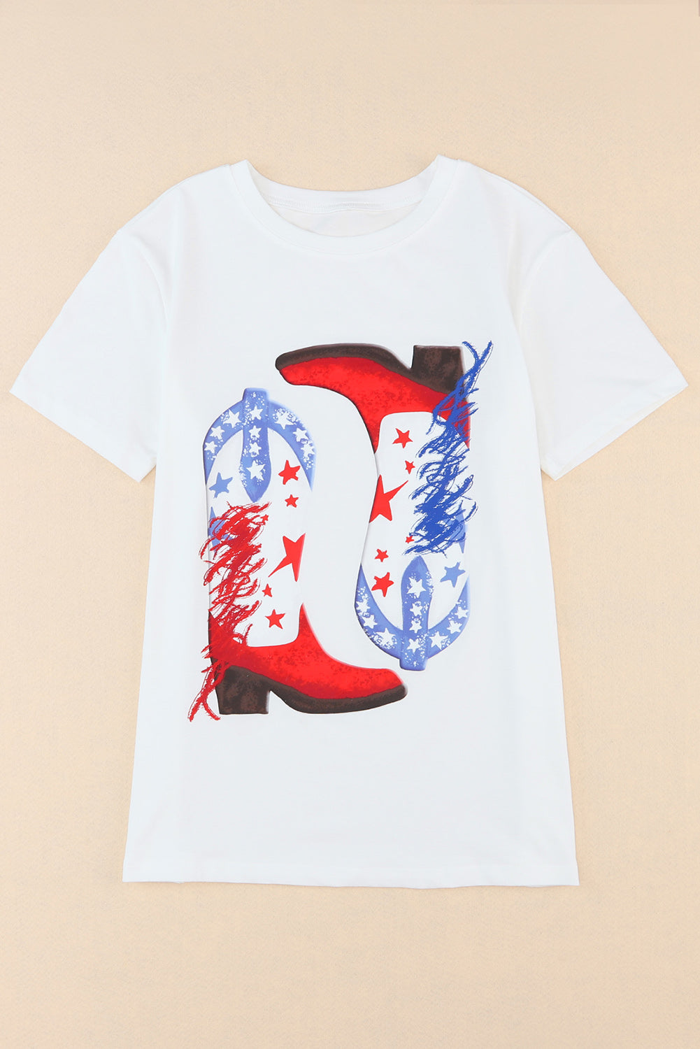 White American Flag Boots Graphic Tee