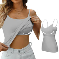 Padded Bra Tank Top Women Modal Spaghetti Solid Cami Top Vest Female Adjustable Camisole With Built In Bra Fitness Clothing