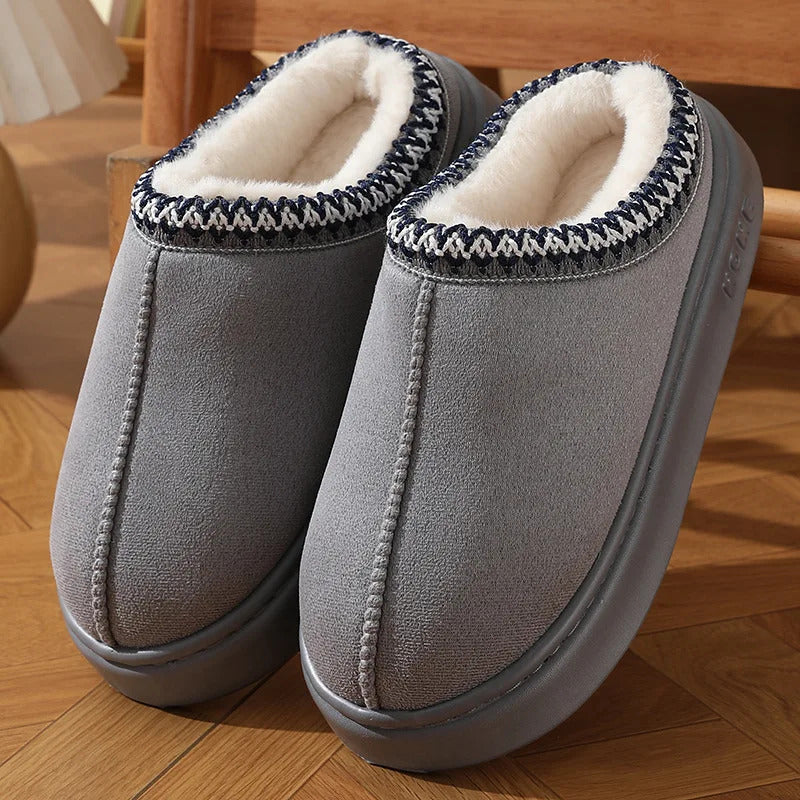 New Fashion Fluffy Platform Slippers for Women 2024 Winter Plush Warm Cotton Shoes Woman Comfort Non Slip Unisex Home Slippers