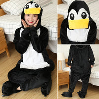 Kigurumi Black Penguin Cartoon Pajamas Onesies For Adults Women Men Animal Pyjamas Christmas Halloween Cosplay Party Costumes