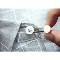 10MM Metal Elastic Collar Extenders Button Extenders for Shirt Dress Trousers Coat Collars Free Sewing Waistband Expander