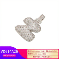 ZHUKOU 20x29mm delicate 26 silver color letter pendant for women handmade DIY necklace earrings jewelry accessories mode: VD614