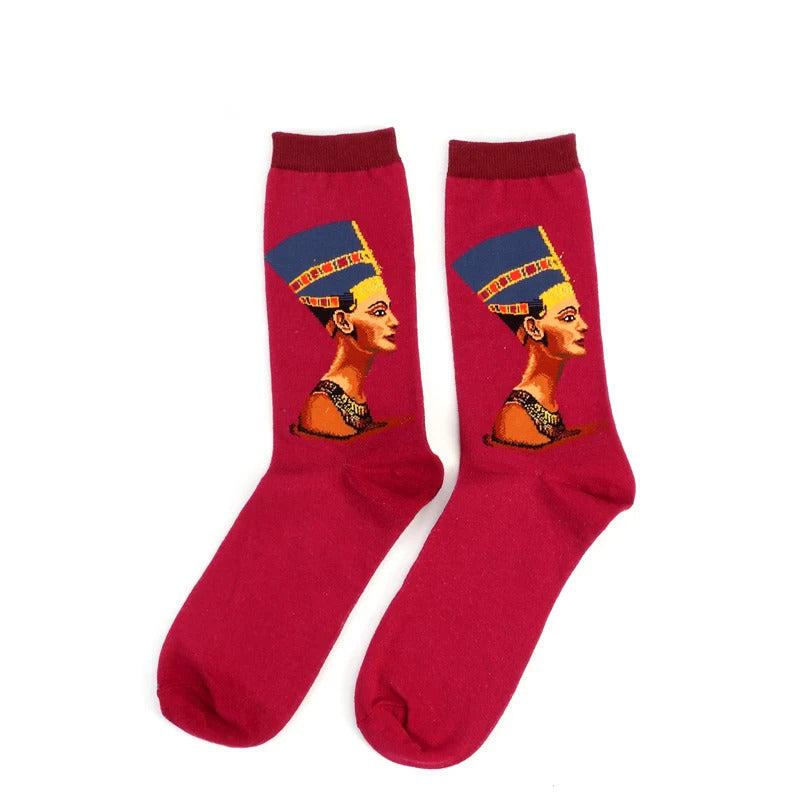 Autumn winter Retro Women Art Van Gogh Mural World Famous Oil Painting Series Men Socks Funny Socks