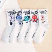 5/10 Pairs of High-Quality Women's Novel Cartoon Pattern Sports Socks Exquisite Cute Soft Comfortable Neutral Gift Socks