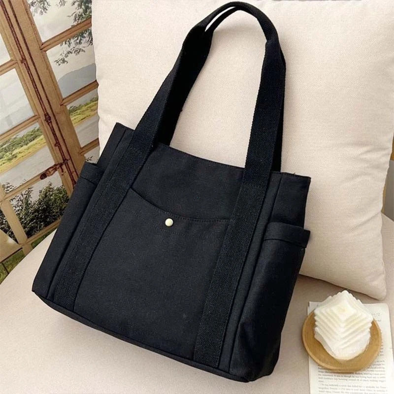 Large Capacity Canvas Tote Bags for Work Commuting Carrying Bag College Style Student Outfit Book Shoulder Bag Bolsos Para Mujer