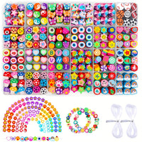 14400/4200/2400pcs Assorted Polymer Clay Beads Kit for DIY Jewelry Making - Handmade Craft for Bracelet, Necklace, Earrings