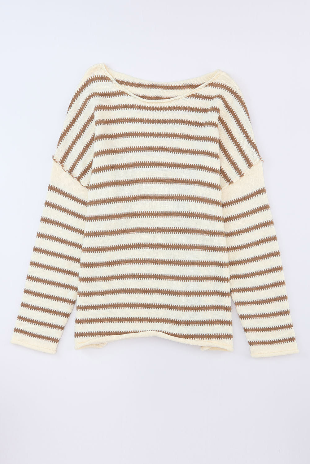 Black Striped Drop Shoulder Oversized Sweater