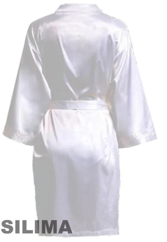 Wedding Party Team Bride Robe With Black Letters Kimono Satin Pajamas Bridesmaid Bathrobe SP2000