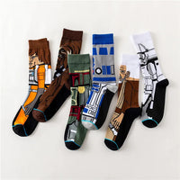 1 Pair Anime Men socks Master Yoda R2-D2 Cosplay Socks Wookiee Jedi Knight Novelty Men's Women's Socks Spring Autumn Winter