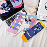 1 Pair New Design Cartoon Long Men Socks Stitch Kawaii Women Socks creative Skateboard socks Fashion knee-high Socks Size 34-42