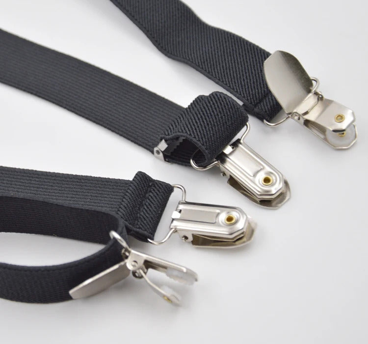 4  clips black no cross suspenders for women adult 2.5cm  pants with adjustable suspender Adjustable Elastic Trouser grey