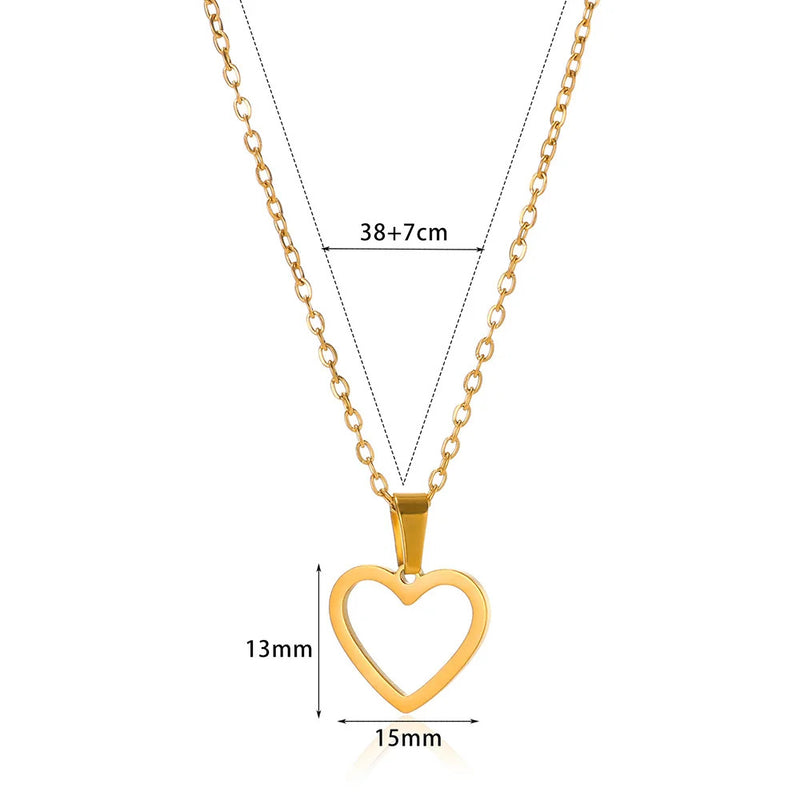 Stainless Steel Love Heart Necklace For Women 2023 New Trendy Lip Chain Simple Pendant Necklace Jewelry Gift Wholesalers