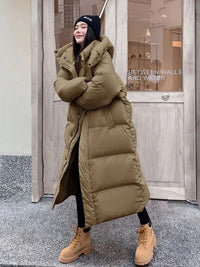 Warm Winter Pink Hooded Long Women Parkas Chaqueta Thick Cotton Padded Windproof Parcas Overcoat Casual Loose Snow Wear Jaquetas