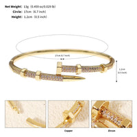 Classic Brand Nail Bracelets Female Temperament Simple Trendy Bracelet Zircon Screw Bracelet For Women As Gift