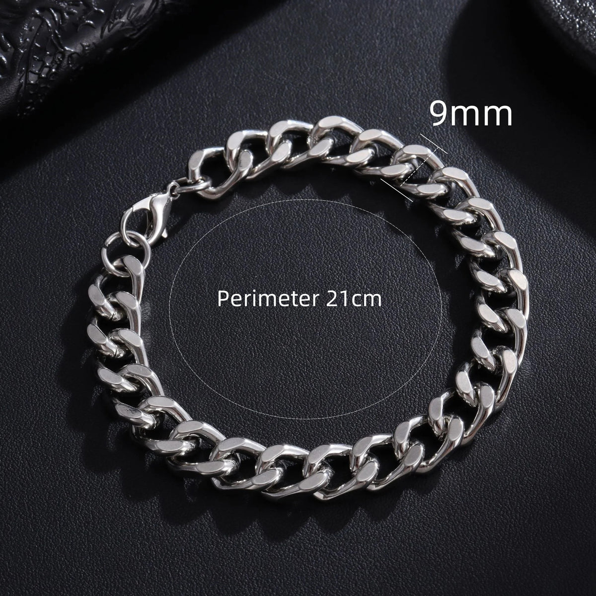 New Trendy Cuban Chain Men Bracelet Classic Stainless Steel 3/5/7/9mm Width Chain Bracelet For Men Women Jewelry Gift