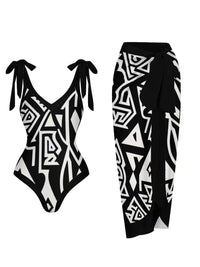 2024 String One Piece Swimsuit & Vent Skirt Padded Sexy Swimwear Women Bathing Suit Female Swimming Summer Beachwear Bodysuit