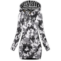 Hoodie Dress Casual Solid Colour Long Sleeve Drawstring Hoodie Dress Slim Hooded Pullover Sweatshirt Dress