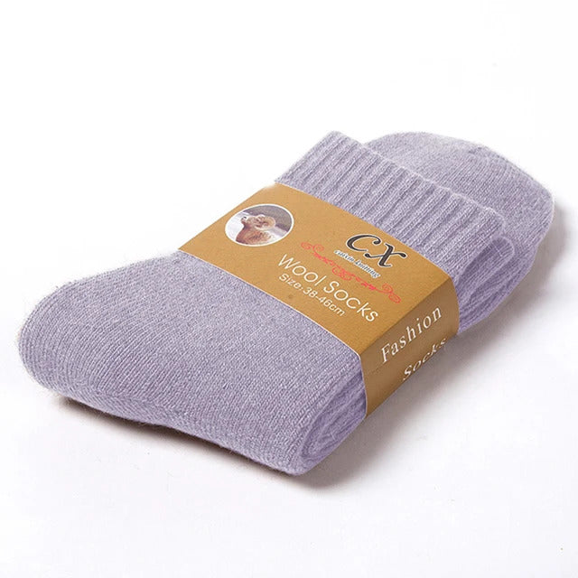 1 Pairs Winter Warm Women Socks Merino Wool Men Super Thicker Solid  Against Cold Thermal Plush Thick Snow Terry Socks