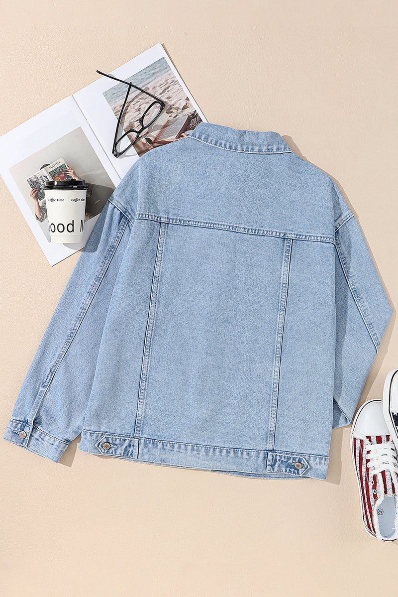 Bluing Sequin Star Flap Pocket Denim Jacket