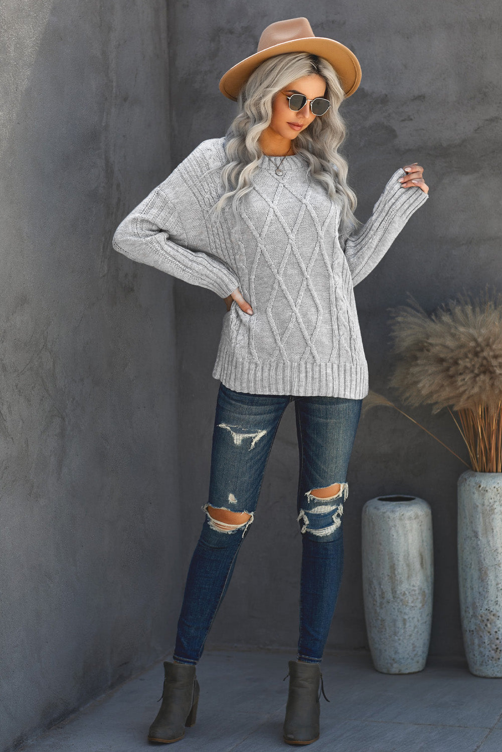 Wine Oversize Thick Pullover Sweater