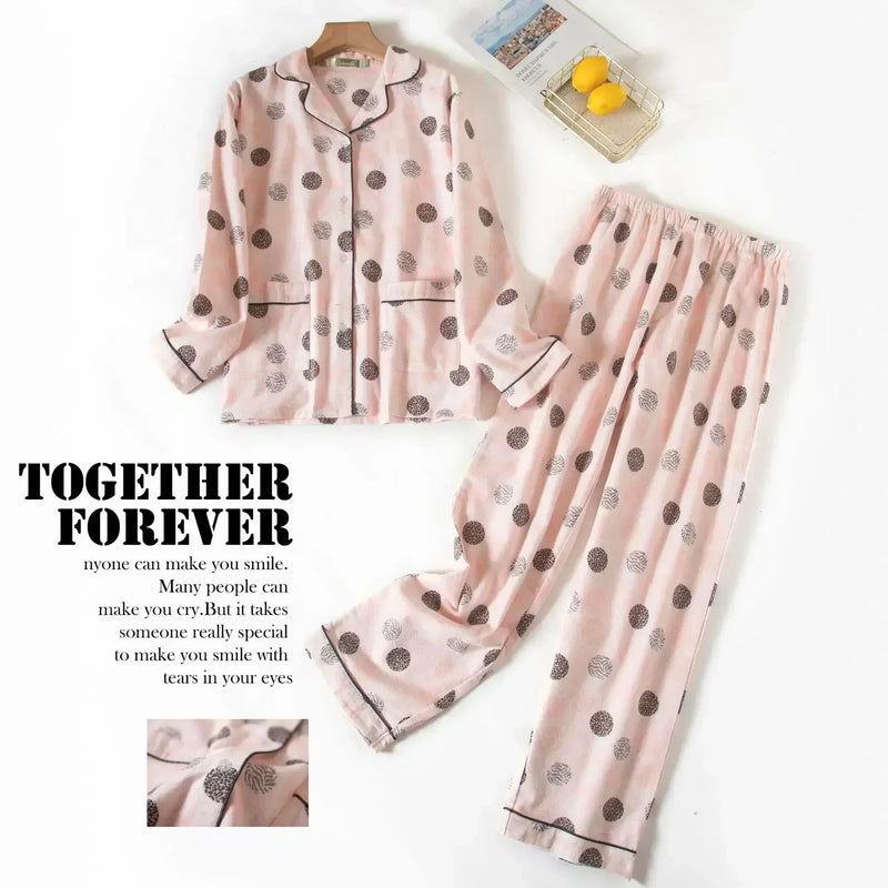 Women's Pajamas Plus Size S-XXXL Clothes Ladies Flannel Cotton Home Wear Suit Autumn Winter Pajamas Plaid Print Sleep Tops