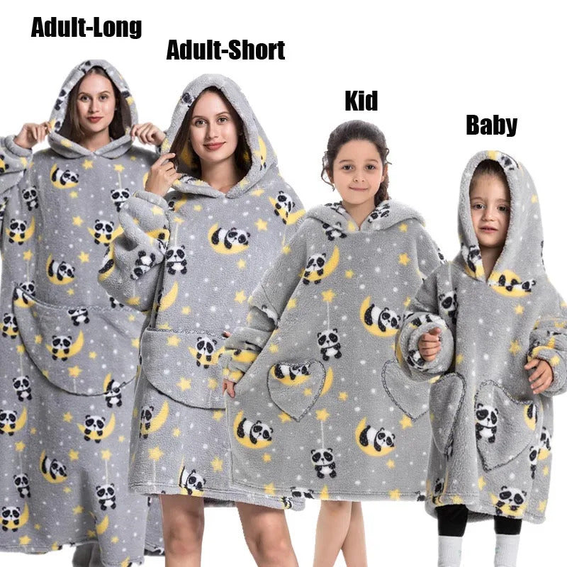 Winter Hoodies Sweatshirt Women Men Pullover Fleece Giant TV Oversized Blanket with Sleeves Adult Halloween Pumpkin Clothing