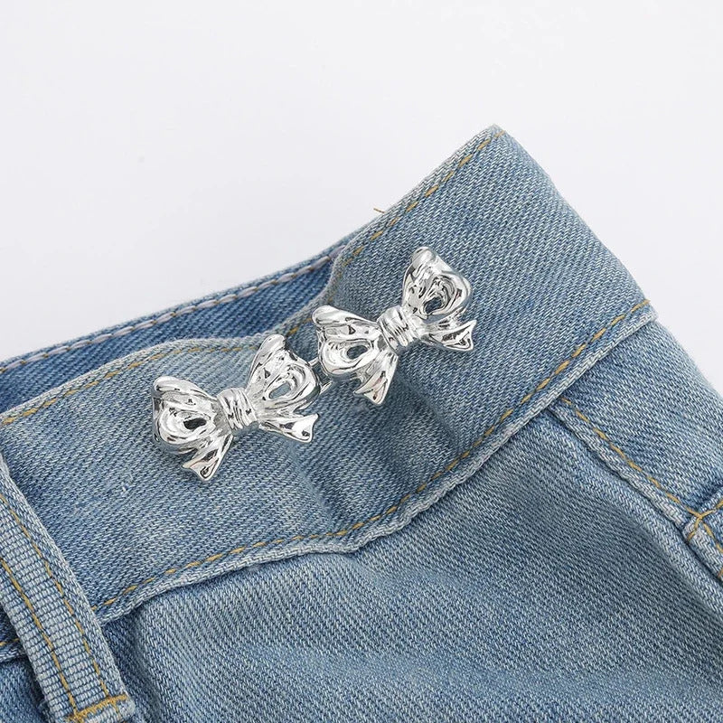 Removable Waist Tightening Buckle Invisible Snap Button Brooch Jewelry Jeans Pant Clothing Waist Buckle Waistband Adjust Tool