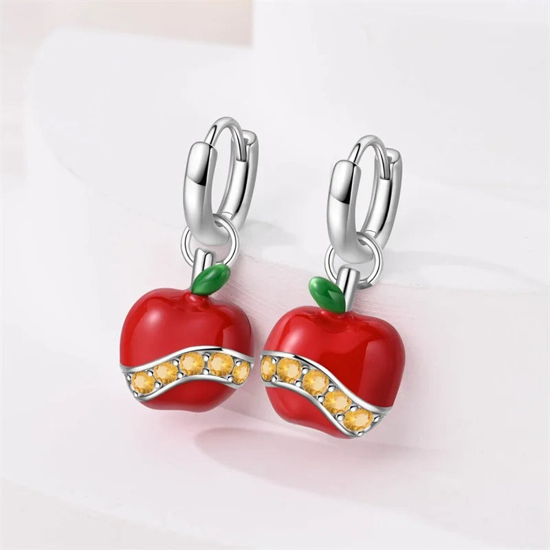 Fresh Spring Women's 925 Sterling Silver Tulip Rose Bee Fruit Original Design Earrings Fit Engagement Party Exquisite Jewelry