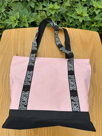 Sports Fitness Tote Bag Nylon Fabric Bags Women Handbag Pink Letter Graphic Tote Handbags Woman Shoulder Bags Casual