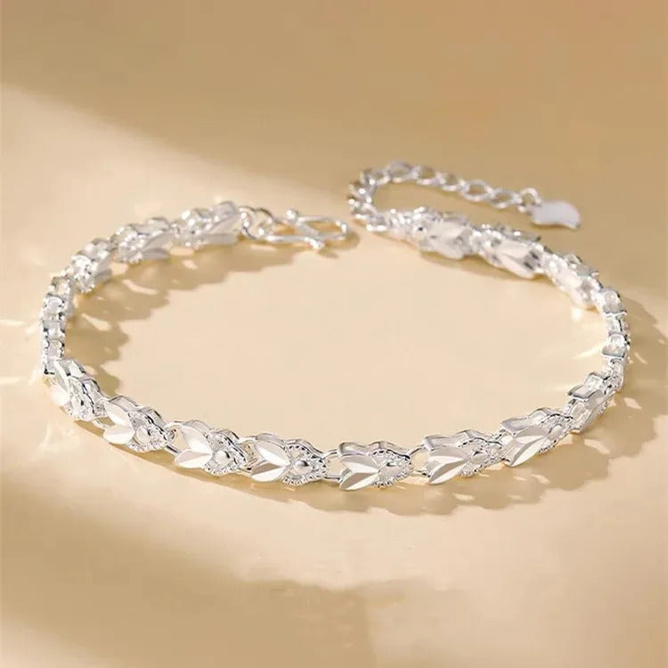 Fine 925 Sterling Silver Noble Nice Chain Solid Bracelet for Women Men Charms Party Gift Wedding Fashion Jewelry Hot Model