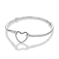 925 Silver Heart Snake Chain Bracelet For Women Infinite Knot Butterfly Infinity Clasp Femme Bracelet Bangles Luxury Jewelry