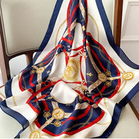 70cm Silk Feeling Square Scarf Women Satin Bandana Print Scarves Head Band Fashion Lady Hair Shawl Wrap Female Neckerchief Hijab