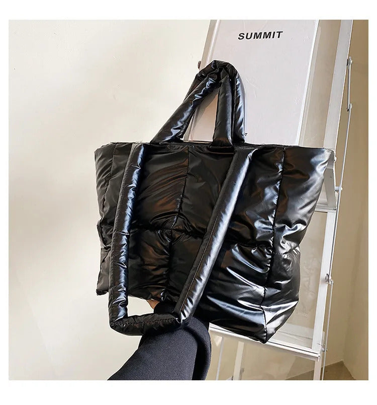 Handbag Female Large-capacity Bag Female New Tide Fashion Shoulder Bag Fall And Winter Cotton Bag Hundred Tote Bag