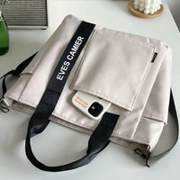 2024 New Casual Tote Large Capacity Shoulder Bag Nylon Waterproof Canvas Handbag Simple Fashion Messenger Bags For Schoolgirl