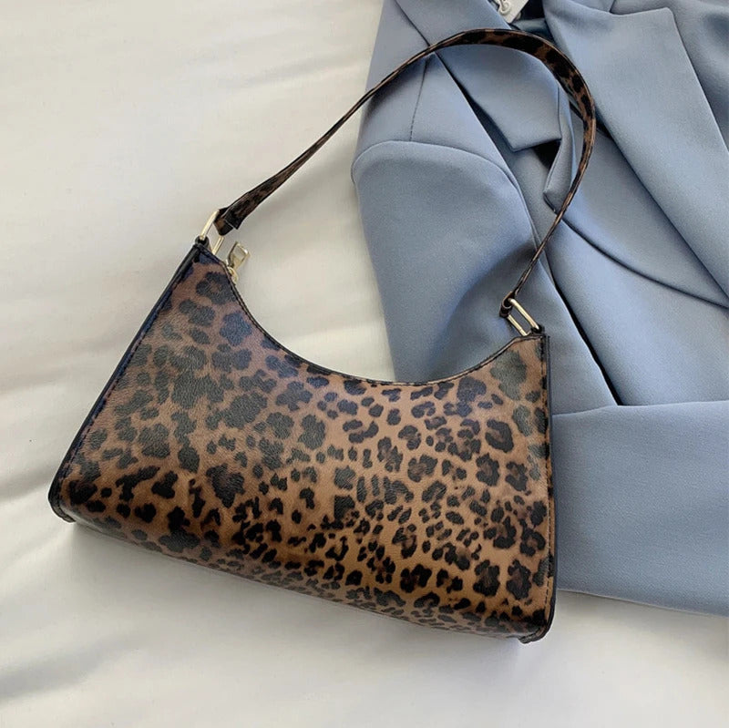 Summer New Shoulder Bags for Women High Quality Zebra Underarm Handbags PU Leather Leopard Armpit Purse Bag