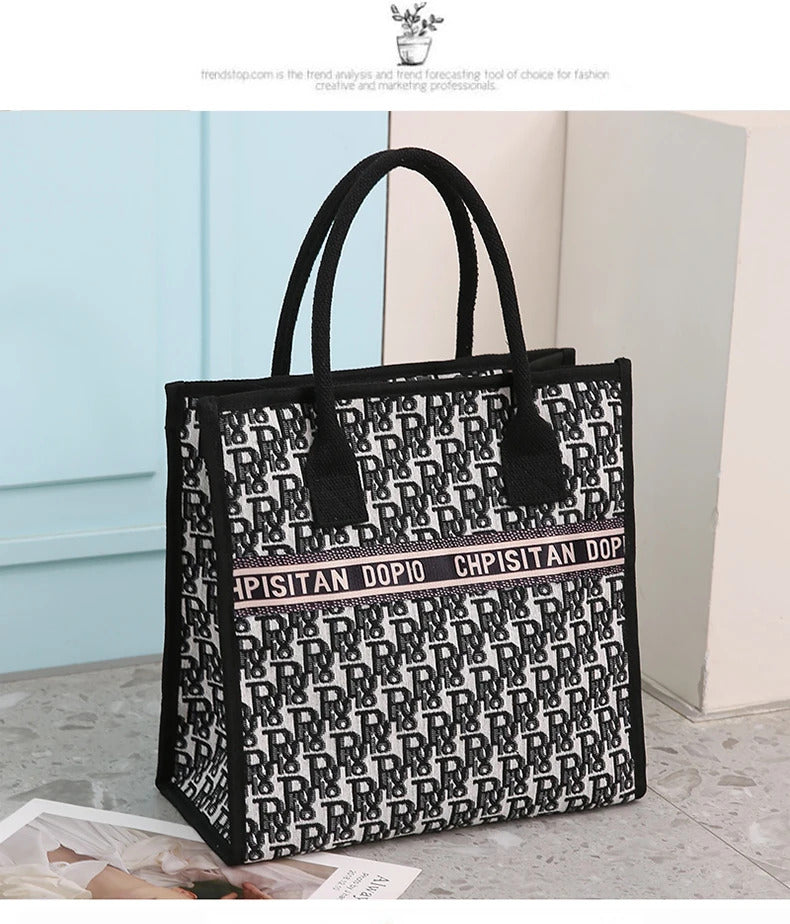 New Arrival! Fashionable Top-handle Bag with Cute Cat Pattern Large Capacity Mommy Bag for Women, Perfect for Work and Commuting