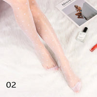 Sexy Women Tights Classic Small Polka Dot Silk Stockings Thin Vintage Faux Tattoo Thigh Sheer Pantyhose Female Elastic Hosiery