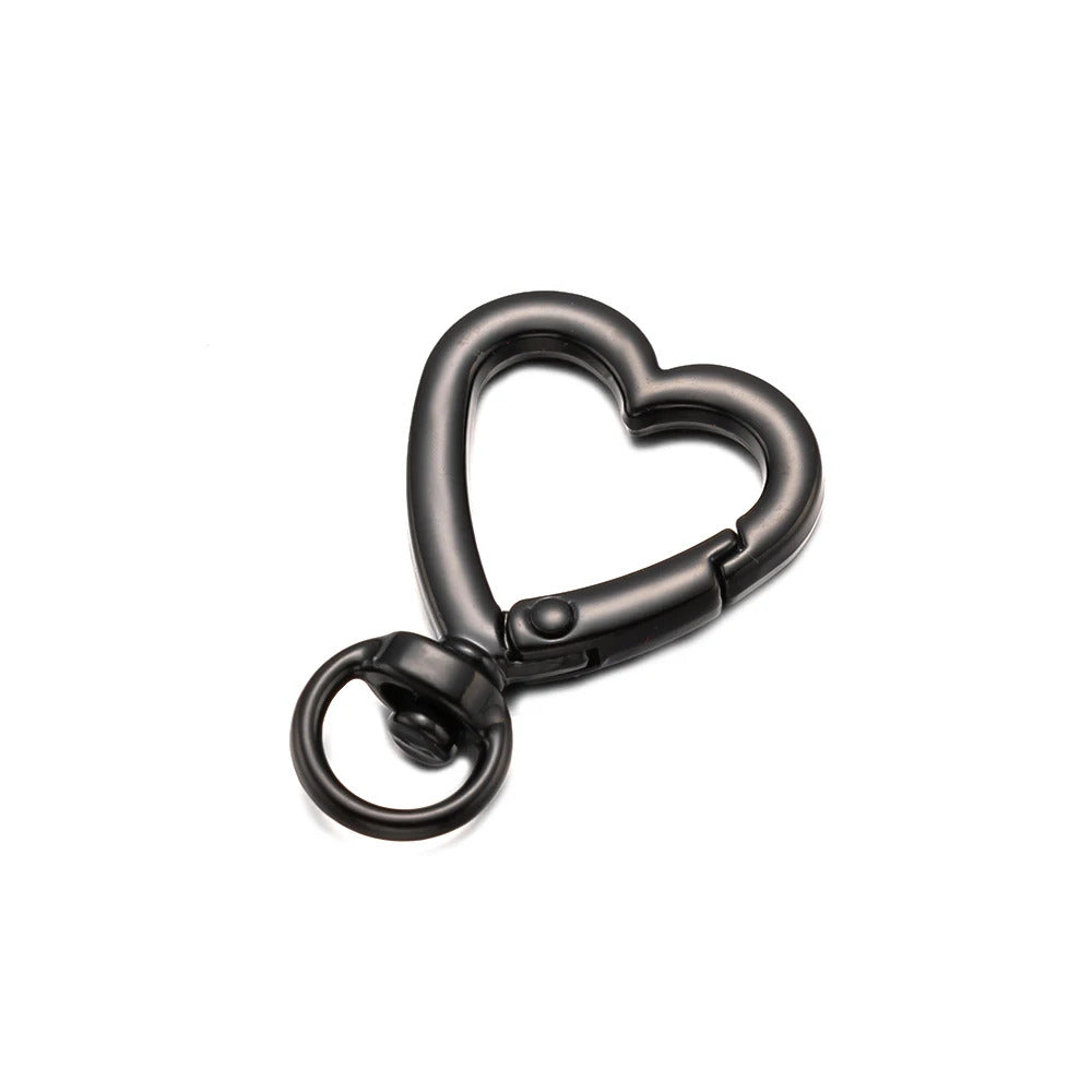 5pcs Metal Heart Lobster Claw Clasps Swivel Lanyards Trigger Snap Hooks Strap for Jewelry Making DIY Bags Keychain Key Rings