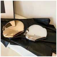 Designer Acrylic Shell Shape Clutch Bag Gold Silver Women Evening Party Bag Cute Shiny Metal Shoulder Crossbody Bags Small Purse