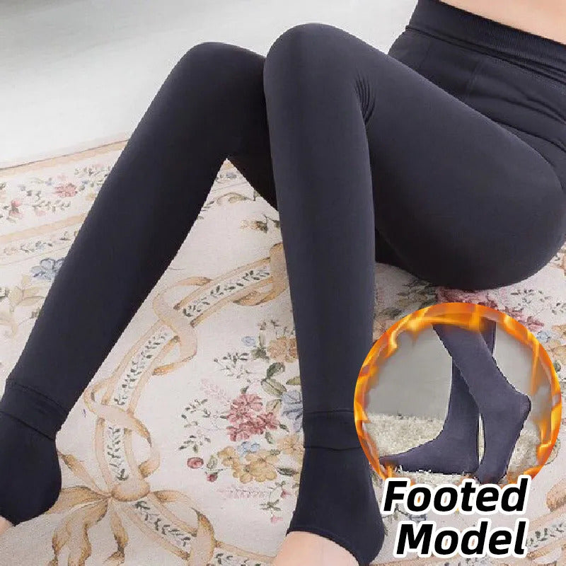 Winter Warm Leggings Women's Thermal Pants Polar Pantyhose Sock Lined Pants Velvet Tights Skin Effect High Waist Wool Leggings