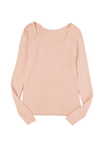 Nude Ribbed Slim Fit Knit Sweater