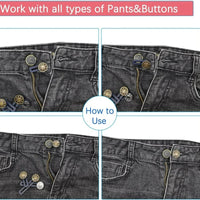 Jeans Elastic Retractable Button Expanders Adjustable Soft Seamless Pants Resilient Spring Metal Buckle Trouser Waist Extender