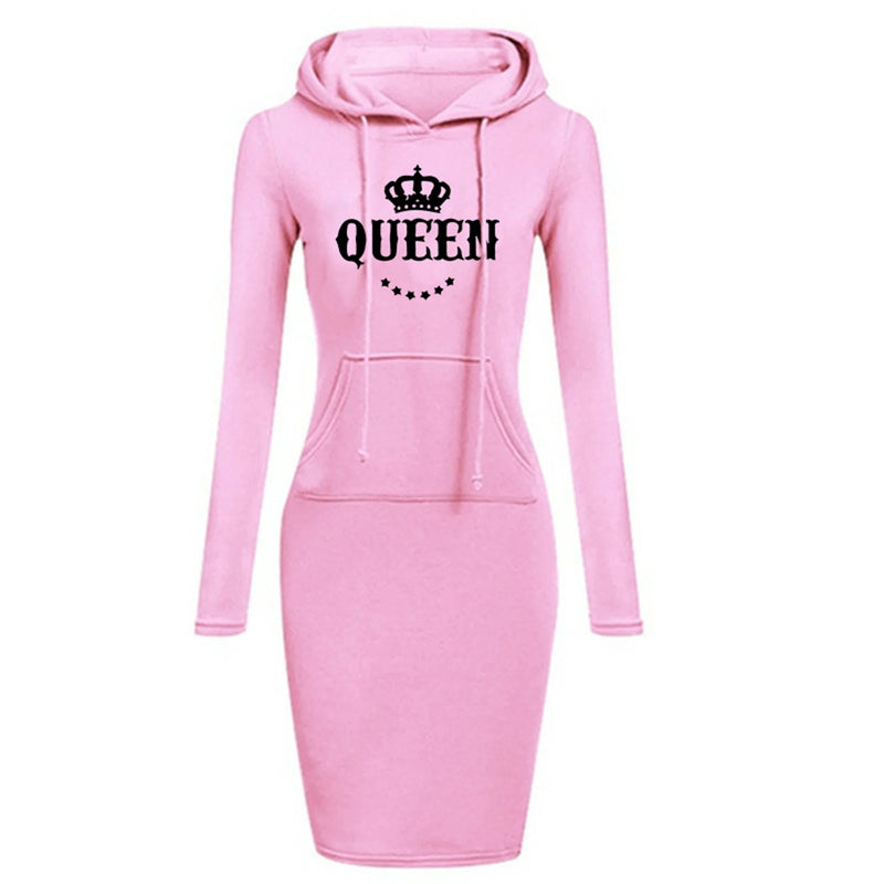 Women's Slim Hoodie Dress Dress Casual Knee Skirt Hoodie High Quality Hooded Sweatshirt Casual Women's Queen Hoodie Skirt