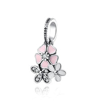 2024 New Sping Pink Bag Pany Flower Caterpillar Diy 925 Sterling Silver Bead Fit Bracelet Bangle Jewerlry Accessories