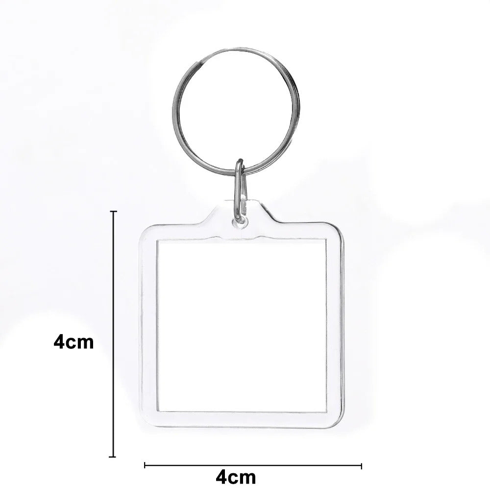 1/10pcs Transparent Photo Frame Keychain Tassels Snap-In Custom Insert Photo Acrylic Blank Keyring Clear Blank Picture Pendant