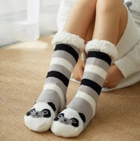 Winter Warm Socks Women penguin Plush Soft Female Non Grip Floor Slippers Short Sock Fuzzy Fluffy Deer Elk Bear Christmas Gift