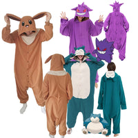 Snorlax Men One-Piece Pajama Anime Kigurumi Onesie For Adults Gengar Squirtle Women Full Body Pyjama Cartoon Cosplay Costume