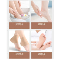 2PCS Gel Moisturizing Heel Socks Spa Sock For Foot Care Gel Heel Socks For Dry Cracke Fasciitis Heel Pain Reduce Pressure Repair