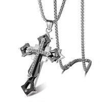 High Quality Cross Titanium Steel Non Fading Necklace,Domineering and Trendy Men's hip-hop Pendant Chain,New Handsome Men Women