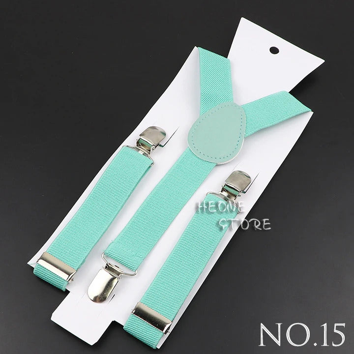 New Candy Color Adjustable Suspenders Elastic Leather Y-Back Braces Straps For Men Women Kids Pants Shirt Girl Skirt Accessories